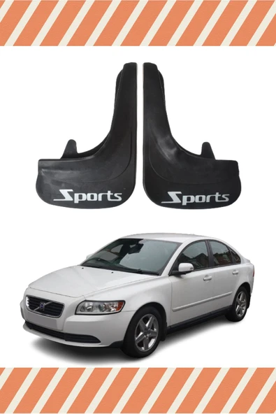 NOVDES Volvo S 40 Racing Beyaz Yazılı 2'Li Tozluk Çamurluk Paçalık