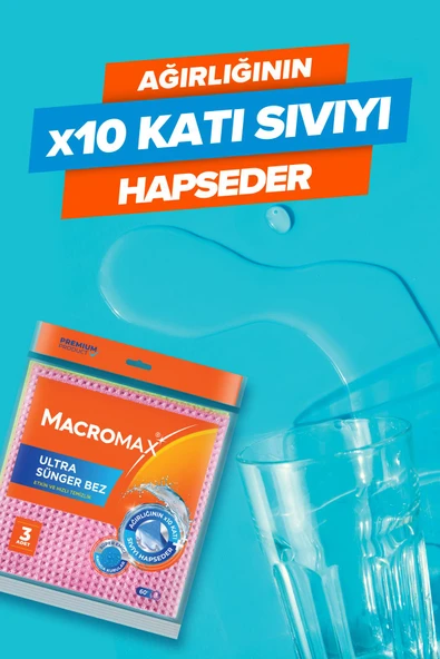 Macromax Ultra Sünger Temizlik Bezi 3'lü - 3
