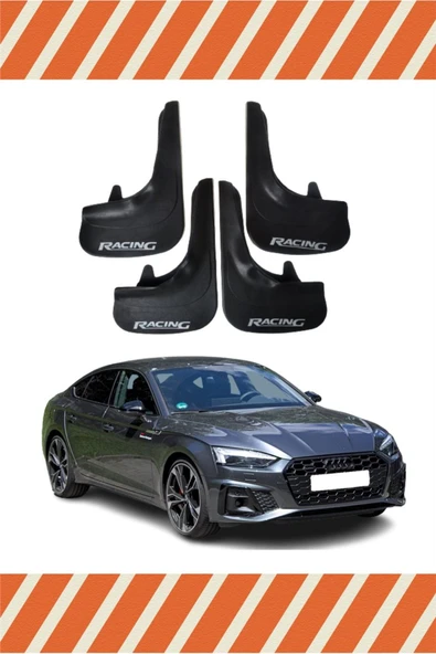 ALPAX OTOMOTİV Audi A5 Racing Yazılı 4'lü Tozluk Çamurluk Paçalık