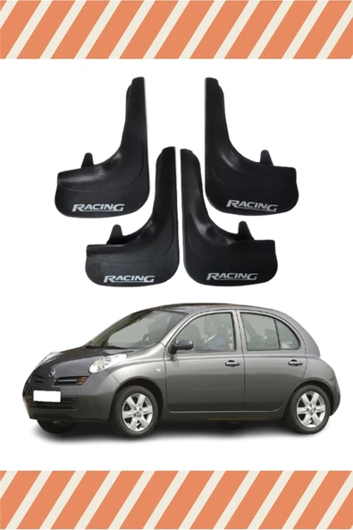 ALPAX OTOMOTİV Nissan Micra Uyumlu Racing Yazılı 4'lü Tozluk Çamurluk Paçalık