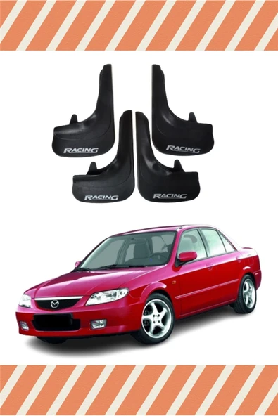 Heda Tex Mazda 323 Racing Yazılı 4'lü Tozluk Çamurluk Paçalık