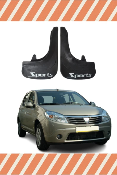 Heda Tex Dacia Sandero 2007-2012 Racing Beyaz Yazılı 2'li Tozluk Çamurluk Paçalık