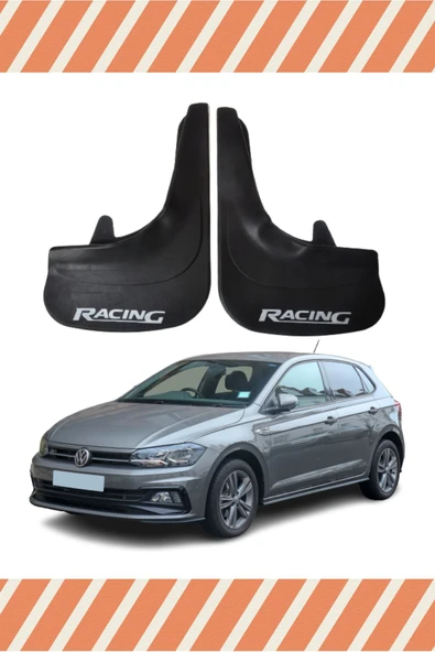 Heda Tex Volswagen Polo  Racing Beyaz Yazılı 2'Li Tozluk Çamurluk Paçalık