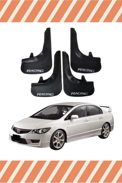 Heda Tex Honda Civic 2007-2012 Racing Yazılı 4'lü Tozluk Çamurluk Paçalık