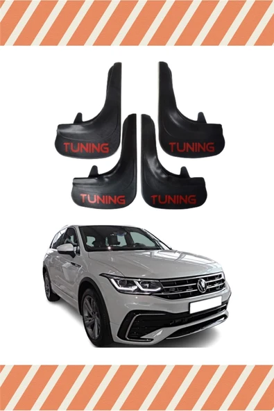 ALPAX OTOMOTİV Volswagen Tiguan Uyumlu Tüm Kasalar Tunıng Yazılı 4'lü Tozluk Çamurluk Paçalık