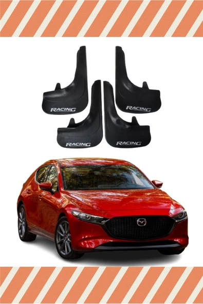 Heda Tex Mazda 3 Racing Yazılı 4'lü Tozluk Çamurluk Paçalık