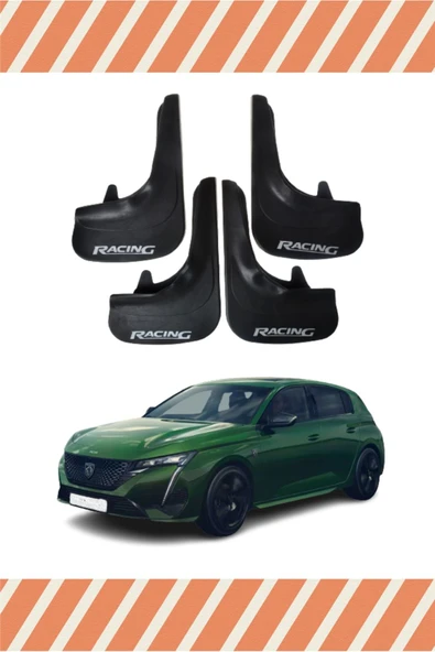 Heda Tex Peugeot 308 Racing Yazılı 4'lü Tozluk Çamurluk Paçalık