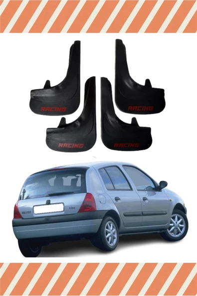 Heda Tex Renault Clio 2 Hb 1998-2006 Racing Yazılı 4'lü Tozluk Çamurluk Paçalık