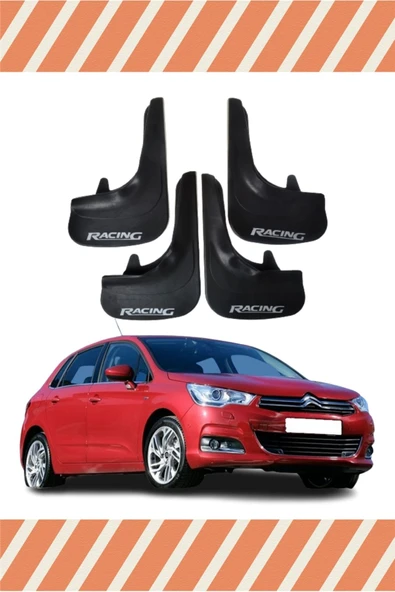 Heda Tex Citroen C4 2011 Ve Sonrası Racing Yazılı 4'lü Tozluk Çamurluk Paçalık