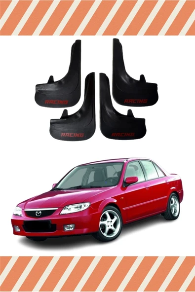Heda Tex Mazda 323 Racing Yazılı 4'lü Tozluk Çamurluk Paçalık