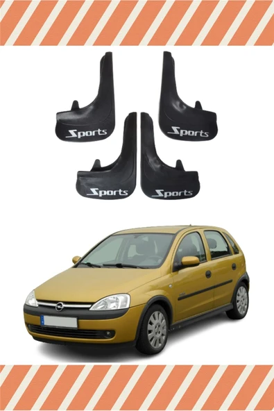 Heda Tex Opel Corsa C 2000-2006 Sports Yazılı 4'lü Tozluk Çamurluk Paçalık