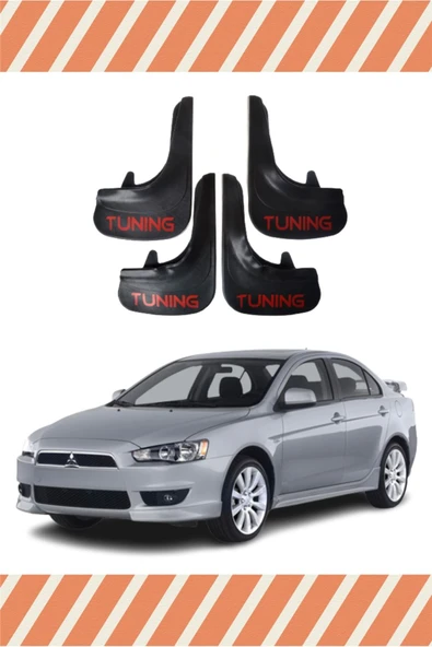 Heda Tex Mitsubishi Lancer Tunıng Yazılı 4'lü Tozluk Çamurluk Paçalık