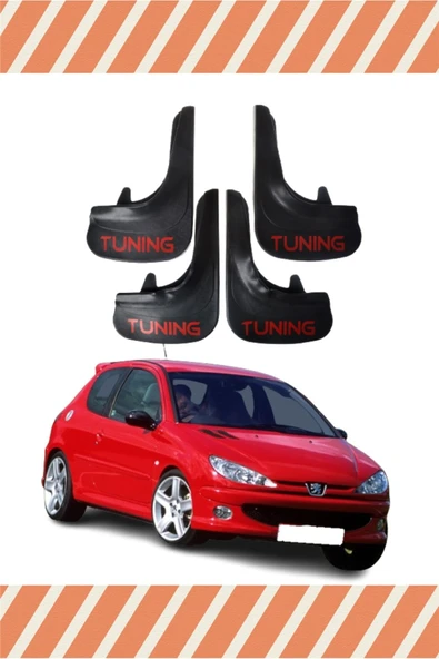 Heda Tex Peugeot 206 Hb Tunıng Yazılı 4'lü Tozluk Çamurluk Paçalık