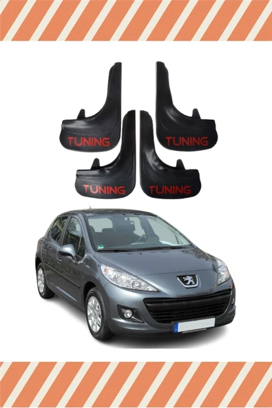 Heda Tex Peugeot 207 Tunıng Yazılı 4'lü Tozluk Çamurluk Paçalık