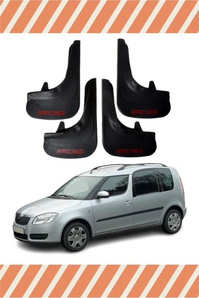 NOVDES Skoda Roomster Racing Yazılı 4'lü Tozluk Çamurluk Paçalık
