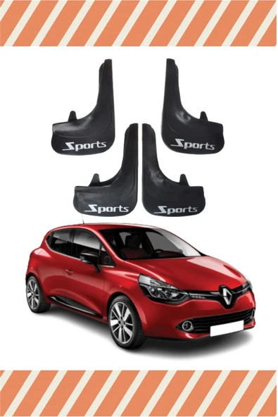 Heda Tex Renault Clio 4 Sports Yazılı 4'lü Tozluk Çamurluk Paçalık