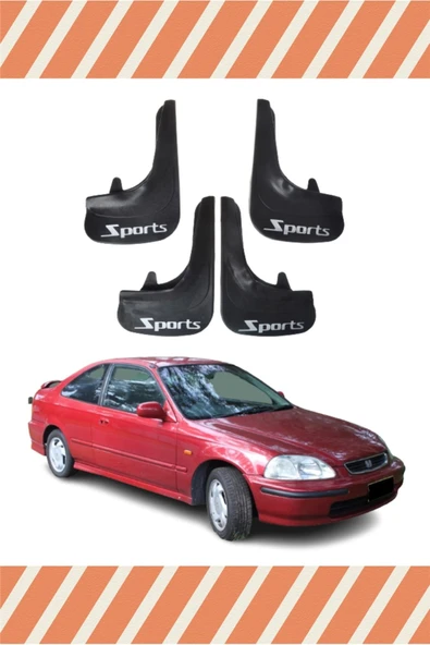 Heda Tex Honda Civic 1995-2001 Sports Yazılı 4'lü Tozluk Çamurluk Paçalık