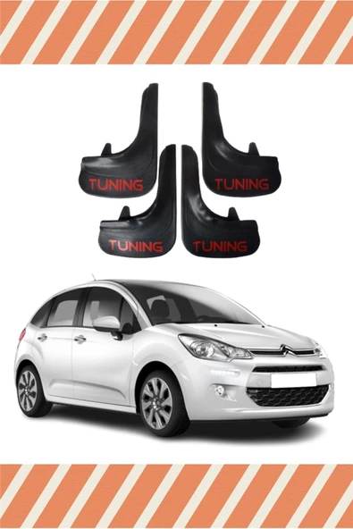 Heda Tex Citroen C3 2011-2015 Tunıng Yazılı 4'lü Tozluk Çamurluk Paçalık