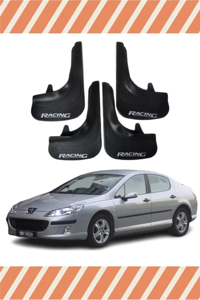 ALPAX OTOMOTİV Peugeot 407 Uyumlu Racing Yazılı 4'lü Tozluk Çamurluk Paçalık