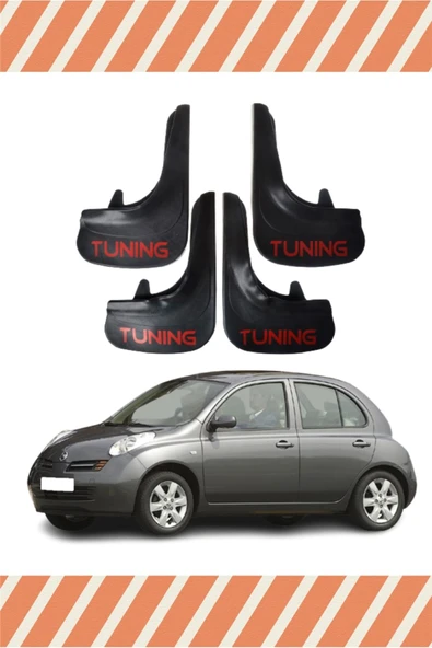 Heda Tex Nissan Micra Tunıng Yazılı 4'lü Tozluk Çamurluk Paçalık