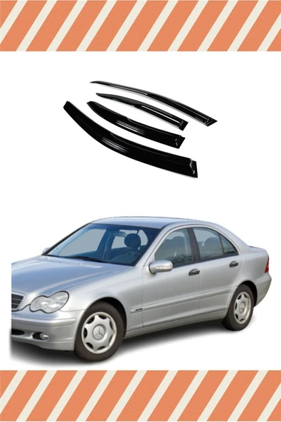 alp aksesuar Mercedes C (W203) 2000-2007 Modellerine Özel 4'lü Mügen Tip Cam Rüzgarlığı