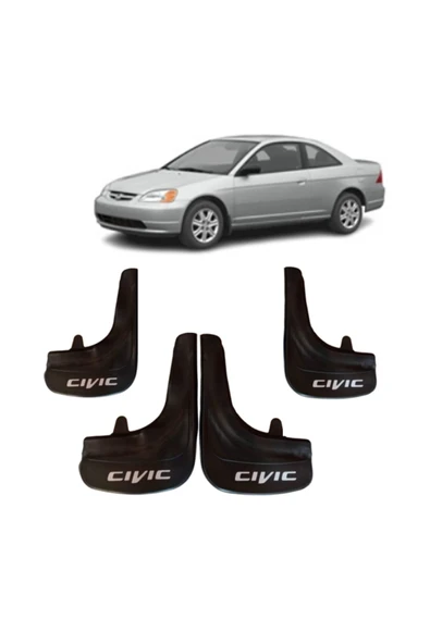 Heda Tex Honda Civic 2001-2007 Cıvıc Yazılı 4'Lü Tozluk Çamurluk Paçalık