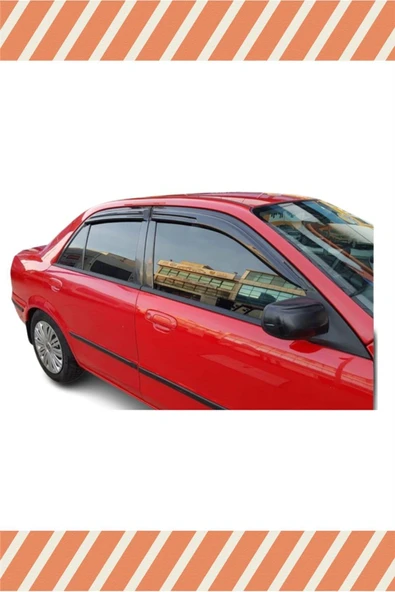alp aksesuar Mazda 323 Sedan 1999-2003 Modellerine Özel 4'lü Mügen Tip Cam Rüzgarlığı