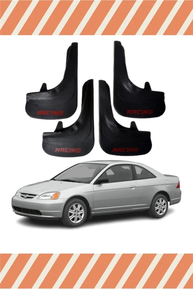 Heda Tex Honda Civic 2001-2007 Racing Yazılı 4'Lü Tozluk Çamurluk Paçalık