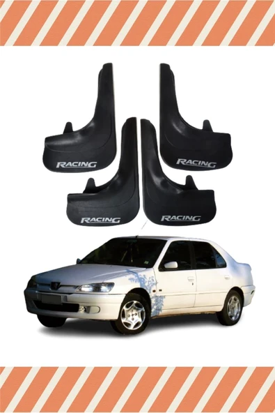 VİvaLuxe Peugeot 306 Sd Tüm Kasalar Racing Yazılı 4'lü Tozluk Çamurluk Paçalık