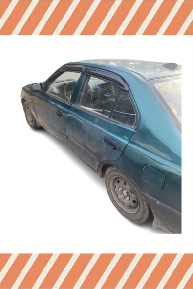 alp aksesuar Hyundai Accent Milenyum 2001-2003 Modellerine Özel 4'lü Mügen Tip Cam Rüzgarlığı