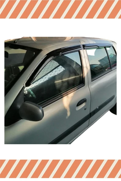 alp aksesuar Renault Clio 2 Hb 1999-2008 Modellerine Özel 4'lü Mügen Tip Cam Rüzgarlığı
