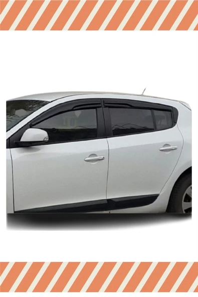 alp aksesuar Renault Megane 3 Hb 2010-2016 Modellerine Özel 4'lü Mügen Tip Cam Rüzgarlığı