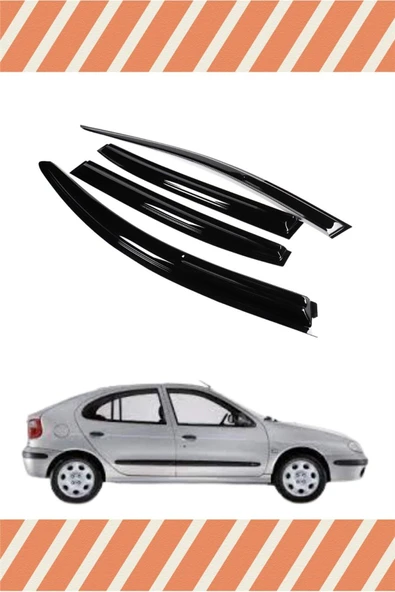 alp aksesuar Renault Megane 1 Hb 1996-2004 Modellerine Özel 4'lü Mügen Tip Cam Rüzgarlığı