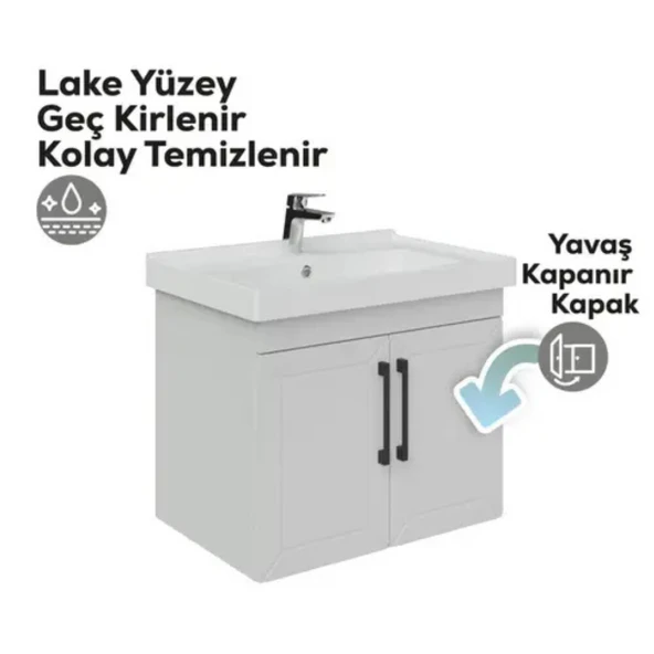D20 Kapaklı Lavabo Dolabı Beyaz - 4