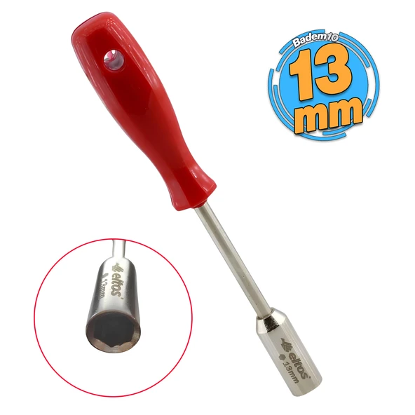 Lokma Uçlu Tornavida 13 mm Altıgen Köşeli 23 cm Plastik Saplı 1 Adet 230 mm