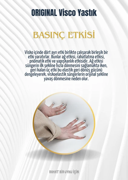 Original Visco Yastık | Boyun Fıtığı Boyun Düzleşmesi Destekli Lüks Yastık | Taşıma Çantalı - 7