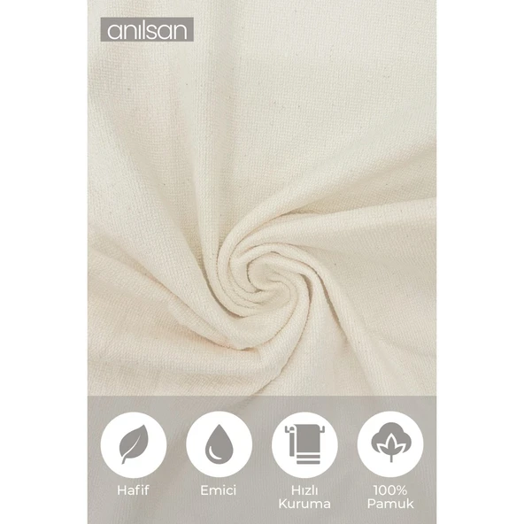 2'li Bej Saçaklı Düğün Havlusu 94Gr %100 Pamuk  40x70 cm El ve Yüz Havlusu - 5