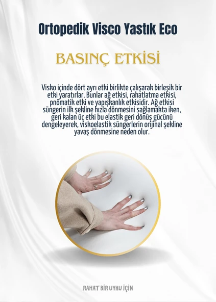 Visco Ortopedik Yastık Eco | Boyun Fıtığı Boyun Düzleşmesi Boyun Ağrısı Destekli Lüks Ortopedik Yastık - 4