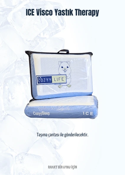 Ice Visco Yastık | Boyun Fıtığı Boyun Düzleşmesi Destekli Lüks Yastık | Taşıma Çantalı - 10