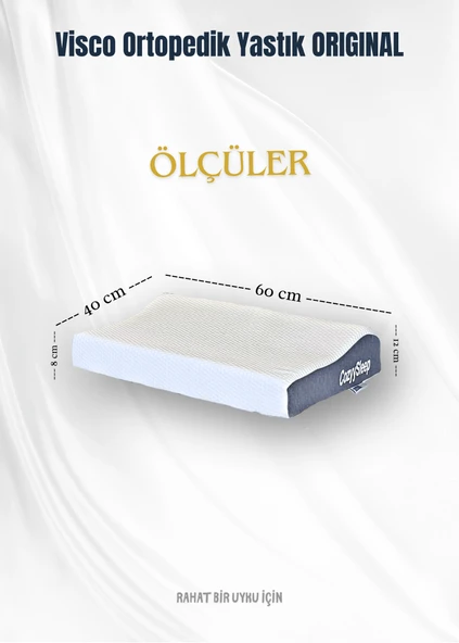 Visco Ortopedik Yastık Original | Boyun Fıtığı Boyun Düzleşmesi  Destekli Lüks Ortopedik Yastık | Taşıma Çantalı - 5