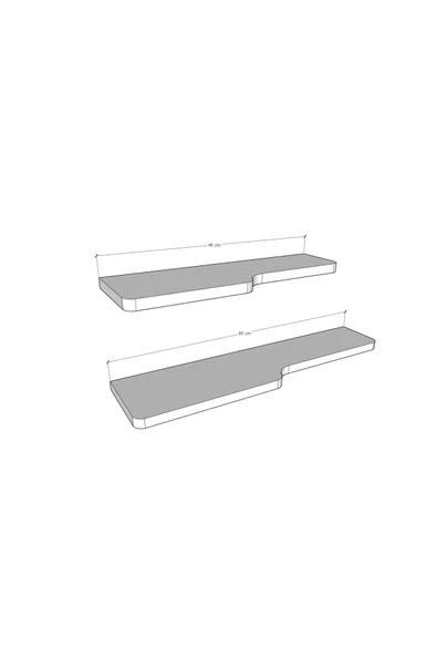 Doğal Modern Organizer Düzenleyici 2'li Kıvrımlı Dekoratif Kitaplık Banyo Mutfak Duvar Rafı - 3