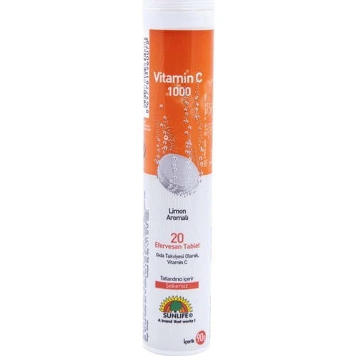 Sunlife Vitamin C 1000 Mg 20 Efervesan Tablet