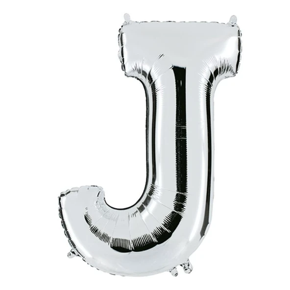 Folyo Balon 76cm Harf Gümüş "J"