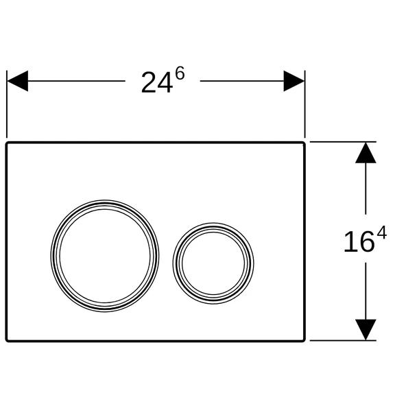 Geberit Sigma21 Kumanda Kapağı, Çift Basmalı (Bronz Basma Buton), Siyah Cam, 115.650.SJ.1 - 3