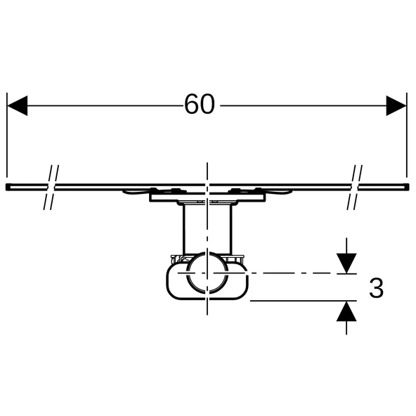 Geberit CleanLine20 Duş Kanalı Seti 30-60 cm Paslanmaz Çelik - Paslanmaz Kenar (Sifon Dahil Set) - 4