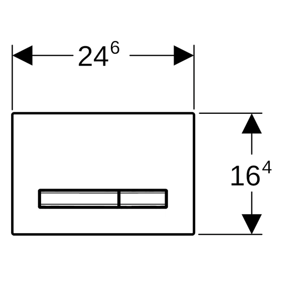 Geberit Sigma50 Kumanda Paneli, Çift Basmalı (Krom Basma Buton), Füme Cam, 115.788.SD.2 - 3