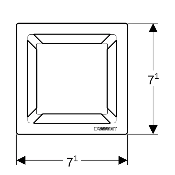 Geberit Yer Süzgeci Izgarası, Kare, 8x8 cm - 3