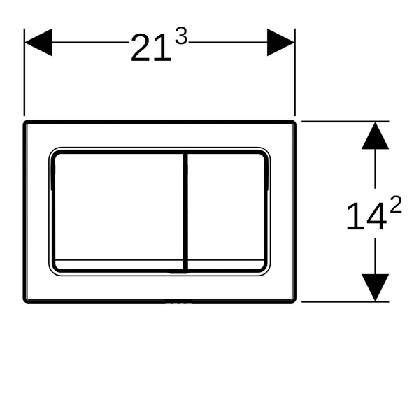 Geberit Alpha30 Kumanda Kapağı Çift Basmalı, Siyah Krom, 115.055.QC.1 - 3