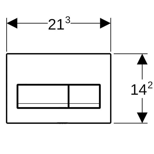 Geberit Alpha50 Kumanda Kapağı Çift Basmalı, Siyah, 115.060.DW.1 - 3