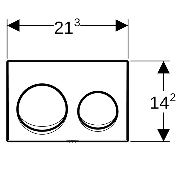 Geberit Alpha20 Kumanda Kapağı Çift Basmalı, Parlak Krom, 115.040.21.5 - 3